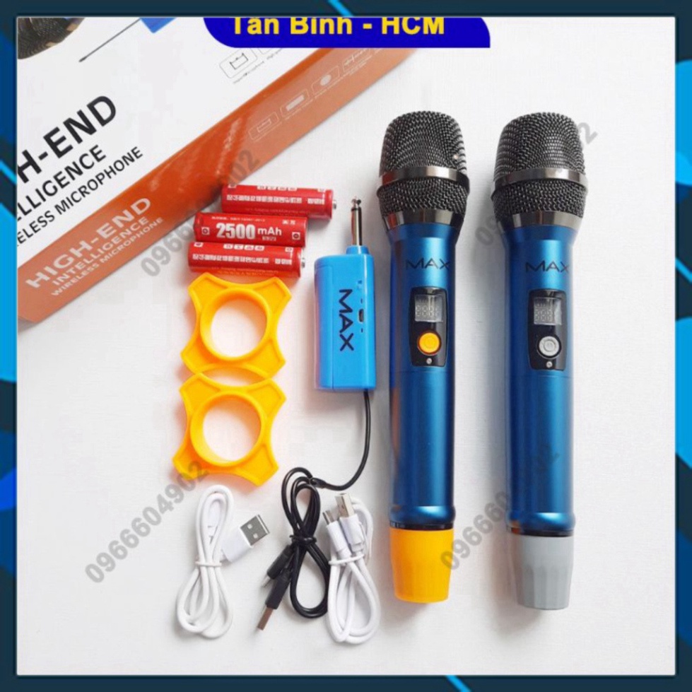 Mic không dây đa năng MAX 56 pin sạc dành cho loa kéo, âm ly, vang - Giảm giá kịch sàn