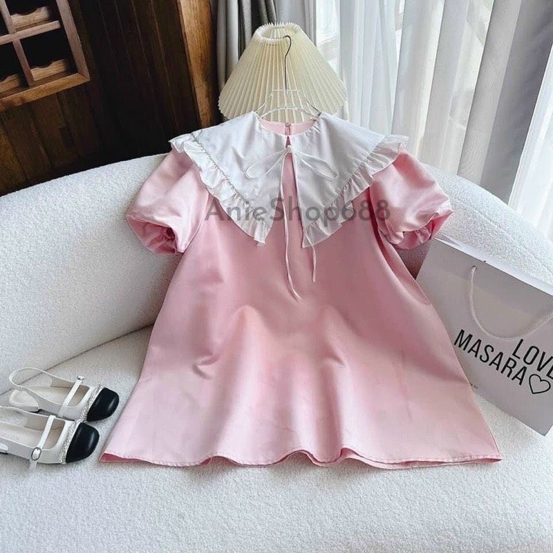Đầm Babydoll Tay Phồng Cổ Bèo Tiểu Thư Váy Đầm Baydoll Hồng Dáng Ngắn Đi Chơi Dạo Xinh Xắn ,Váy Babydoll Cổ Bèo ANIESHOP
