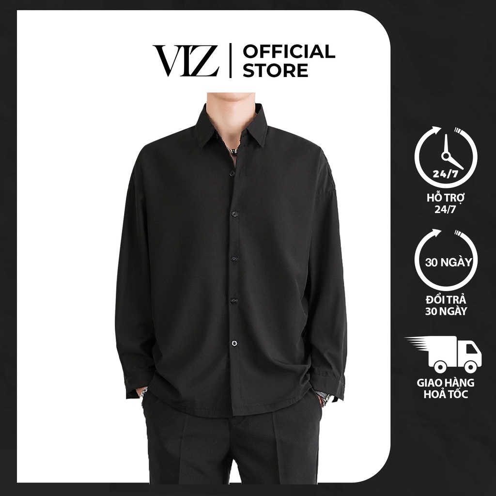 Áo sơ mi nam VIZ OFFILCALL, sơ mi dài tay cổ bẻ dáng ôm body, lụa chất cotton không nhăn xù phong cách.