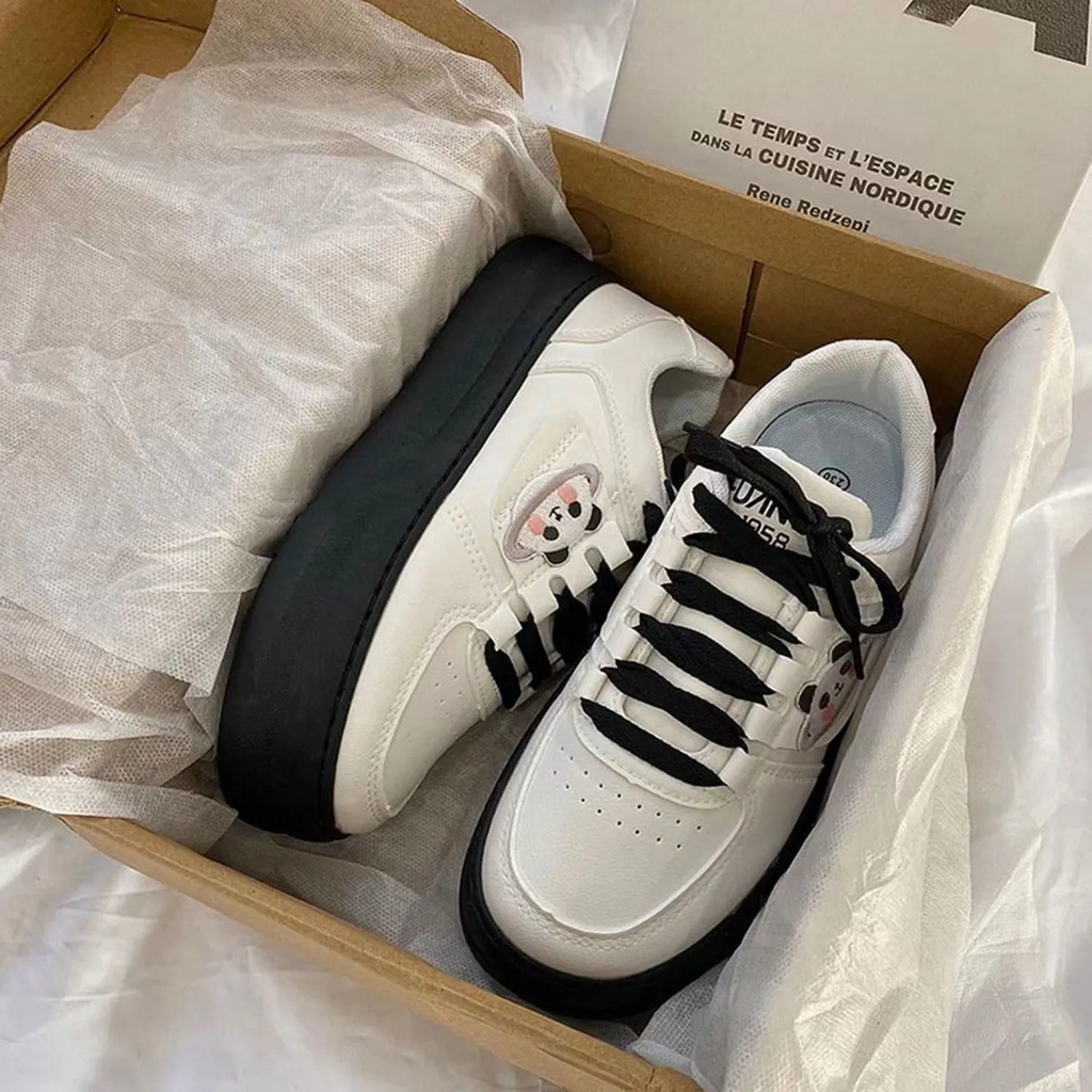 One more shoes⭐Giày Thể Thao Nữ Phong Cách Hàn Quốc Thời Trang Tất Cả Giày Nữ Miễn Phí Hình Dán Hoạt Hình