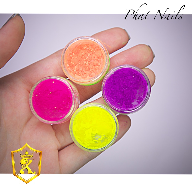 Set 12 hũ bột màu neon dạ quang trang trí móng