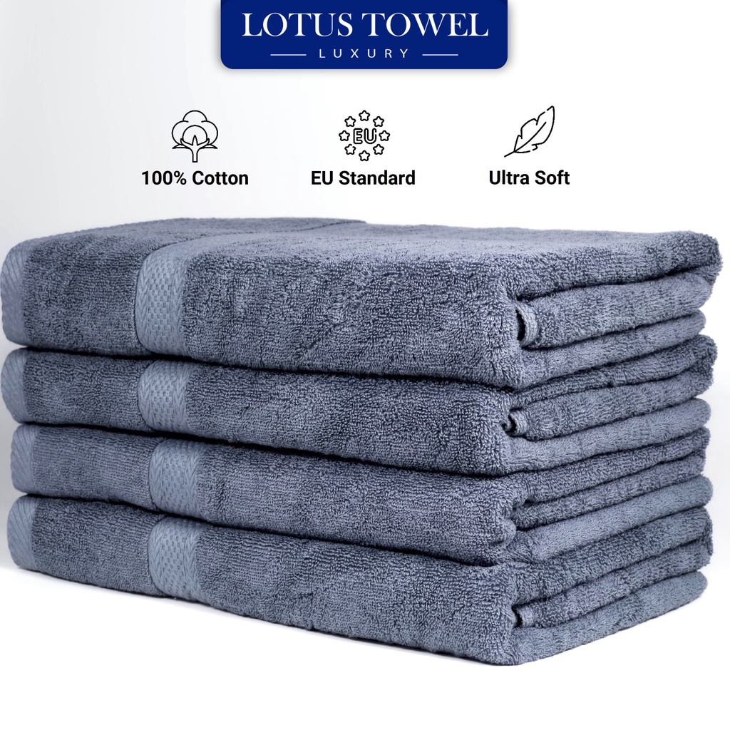 Khăn Tắm Châu Âu 70x140cm 100% Cotton Cao Cấp Mềm Mịn Thấm Hút Không Ra Màu Cho Gia Đình Spa Khách Sạn - LOTUSTOWEL