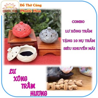 Hoa sen hộp đựng lư hương bằng gốm sứ đèn đốt hương thơm vong tram huong