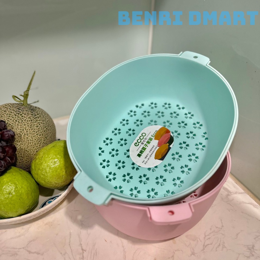 rổ nhựa 2 lớp kèm chậu tiện ích, rổ 2 in 1 nhựa eccox cao cấp 3236