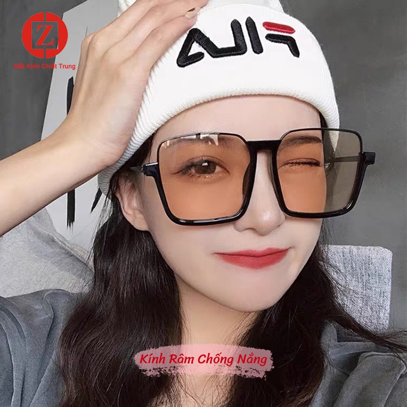 Kính râm Nam Nữ Gọng to, mảnh dành cho gương mặt Lớn thời trang chống ánh sáng xanh, phong cách Châu Âu Hoa Kì mã H2088