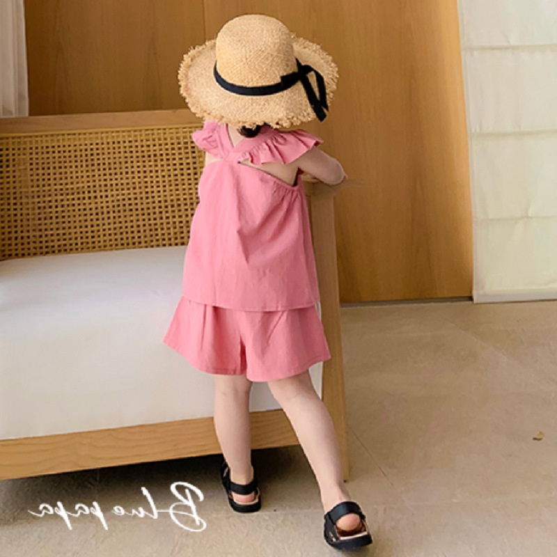 [SALE] BTG14 Size90-130 (9-25kg) Set bộ bé gái, áo sơ mi ngắn tay và quần đùi cho bé Thời trang trẻ Em hàng quảng châu