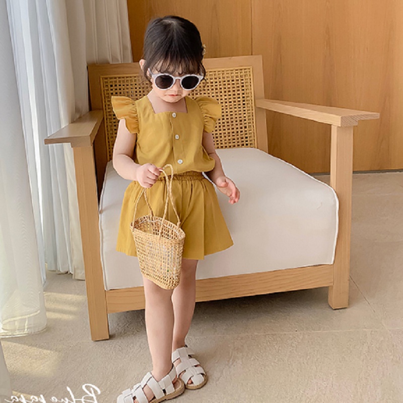 [SALE] BTG14 Size90-130 (9-25kg) Set bộ bé gái, áo sơ mi ngắn tay và quần đùi cho bé Thời trang trẻ Em hàng quảng châu