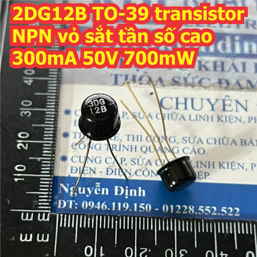 3 cái 3DG12B TO-39 transistor NPN vỏ sắt tần số cao 300mA 50V 700mW kde7580