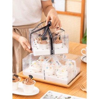 Hộp mica đựng bánh cupcake 2/4/6/12 ô, hộp đựng bánh cupcake, hộp cupcake trong
