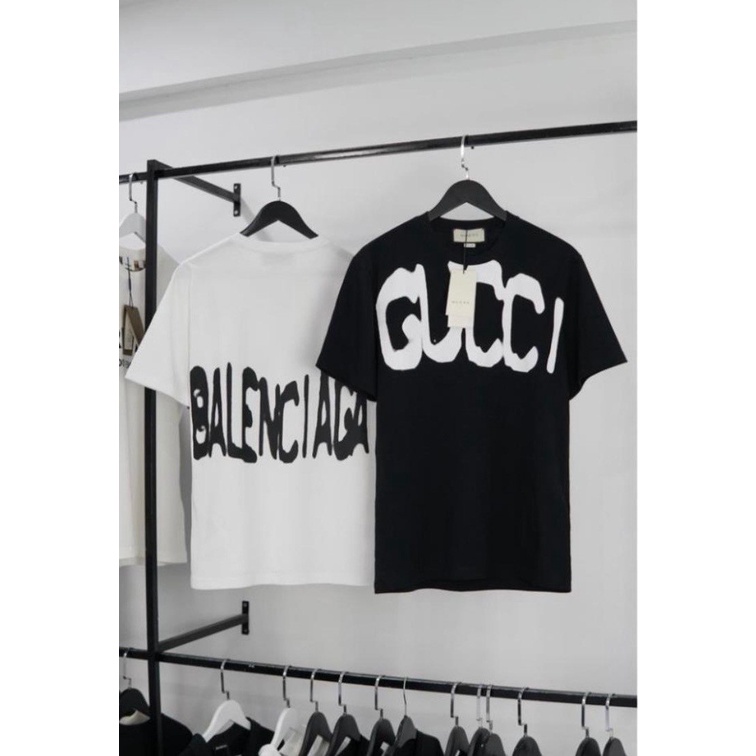 Áo Phông Nam Nữ Gucci Balenciaga Chất Liệu Áo Cotton - Hình In 5D Thoáng mát - From Dáng Unisex Nam Nữ