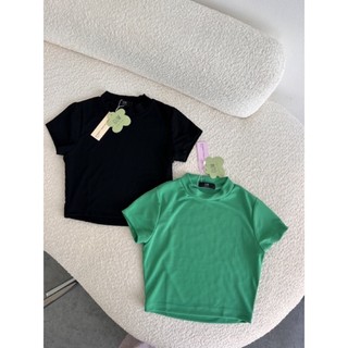 Áo thun croptop basic cổ 3 phân ôm body tôn dáng Basic Tee Top
