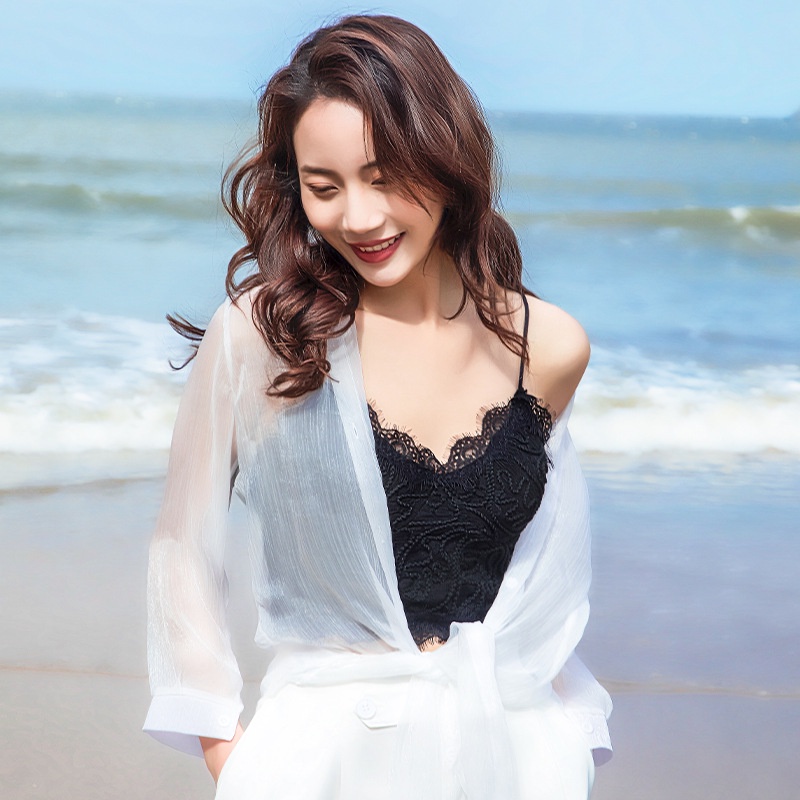 Áo Bra Ren Hoa , Áo Lót Hai Dây Ren Màu Trắng Đen Dáng Croptop Cho Nữ Hàng Cao Cấp | BigBuy360 - bigbuy360.vn