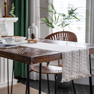 Rustic cotton linen table runner - Trải bàn 30x160cm