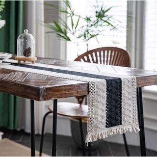 Rustic cotton linen table runner - Trải bàn 30x160cm