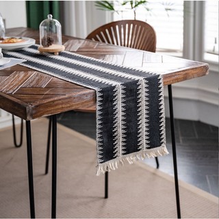 Rustic cotton linen table runner - Trải bàn 30x160cm