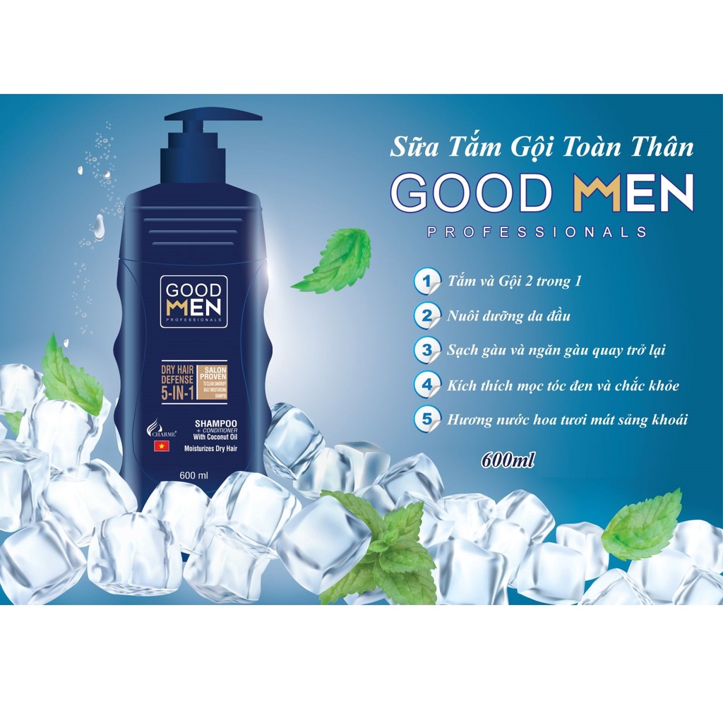 Sữa tắm gội toàn thân GOOD MEN Professionals 5 in 1 Charme 600ml