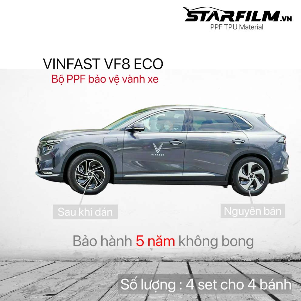 VINFAST VF8 PPF TPU dán vành xe cho bản ECO STARFILM