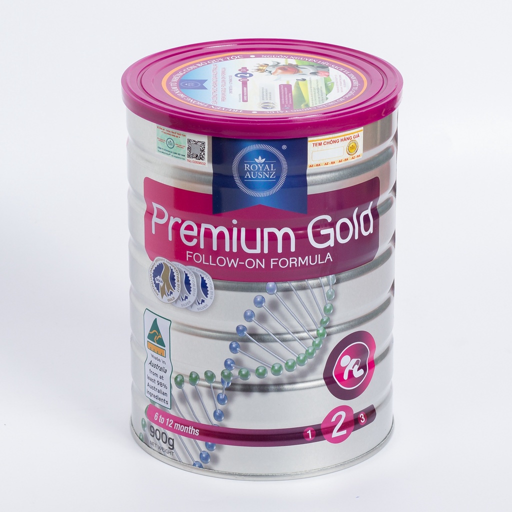 Combo 2 Hộp Sữa Hoàng Gia Úc ROYAL AUSNZ Premium Gold Số 2 Bổ Sung Vitamin, Khoáng Chất Cho Trẻ 900g