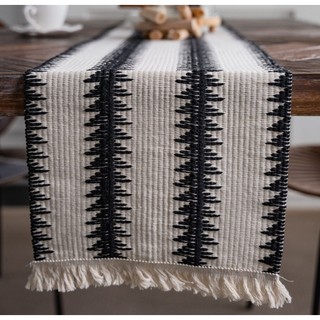 Rustic cotton linen table runner - Trải bàn 30x160cm