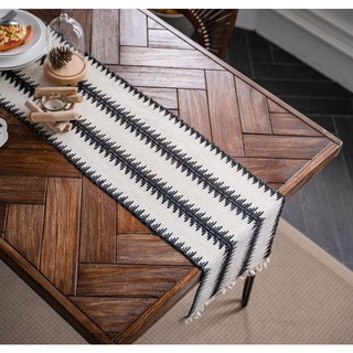Rustic cotton linen table runner - Trải bàn 30x160cm