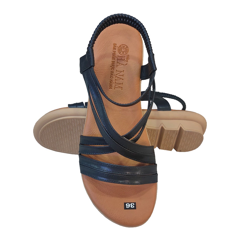 Giày Sandal nữ quai dây mảnh HÀ NAM da bò thật thời trang cao cấp DNU2112d