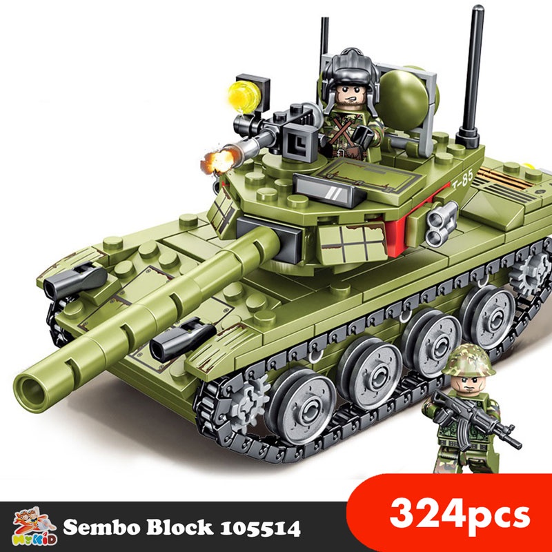 Đồ chơi lắp ráp Xe Tank Bọc Thép 85 Quân đội Hoa Kỳ - Sembo Block Tank 105514 (324 mảnh ghép)