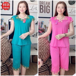 Đồ Ngủ Nữ Trung Niên Mặc Nhà Cho Mẹ Bộ Đồ Nữ Thun Lạnh Mặc Nhà Big Size Đến 75kg