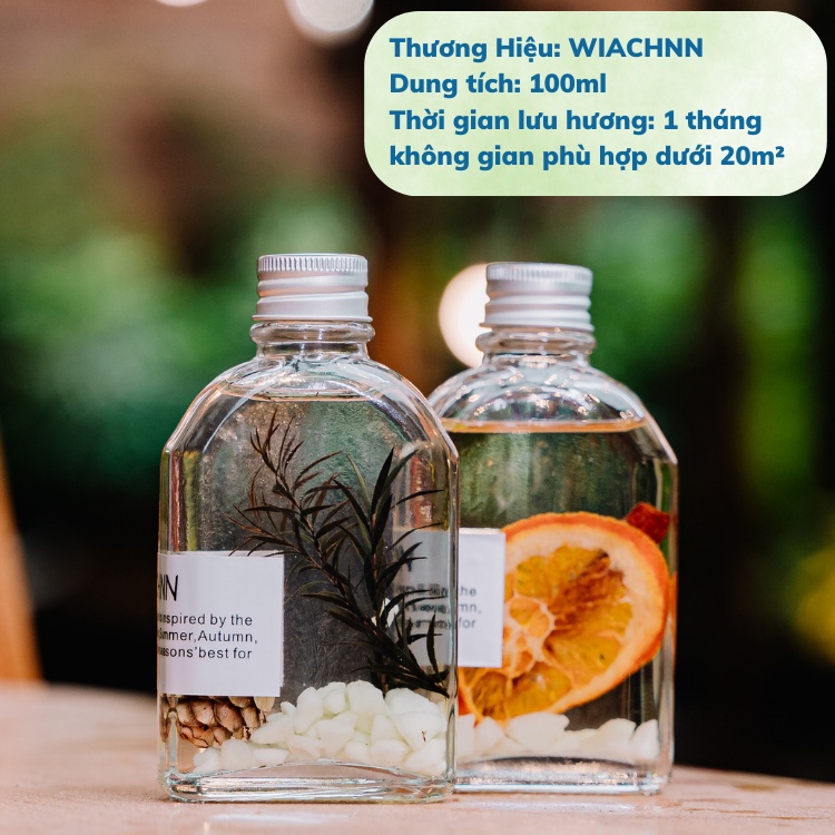 Tinh dầu thơm phòng thiên nhiên WIACHNN kèm que khuếch tán phát sáng ban đêm làm decor trang trí phòng ngủ PSWC