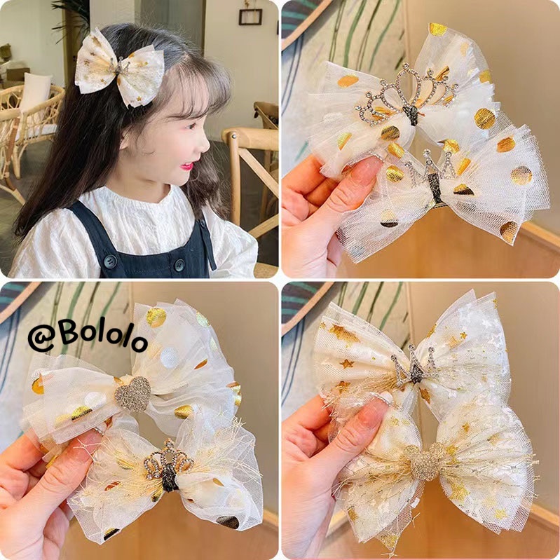 Bololo Kẹp Tóc Hình Nơ Xinh Xắn Phong Cách Hàn Quốc Cho Bé Gái
