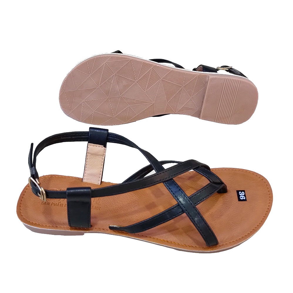 Giày Sandal nữ quai dây mảnh HÀ NAM da bò thật thời trang cao cấp DNU2075d