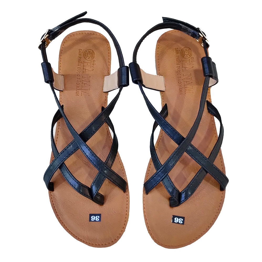 Giày Sandal nữ quai dây mảnh HÀ NAM da bò thật thời trang cao cấp DNU2075d