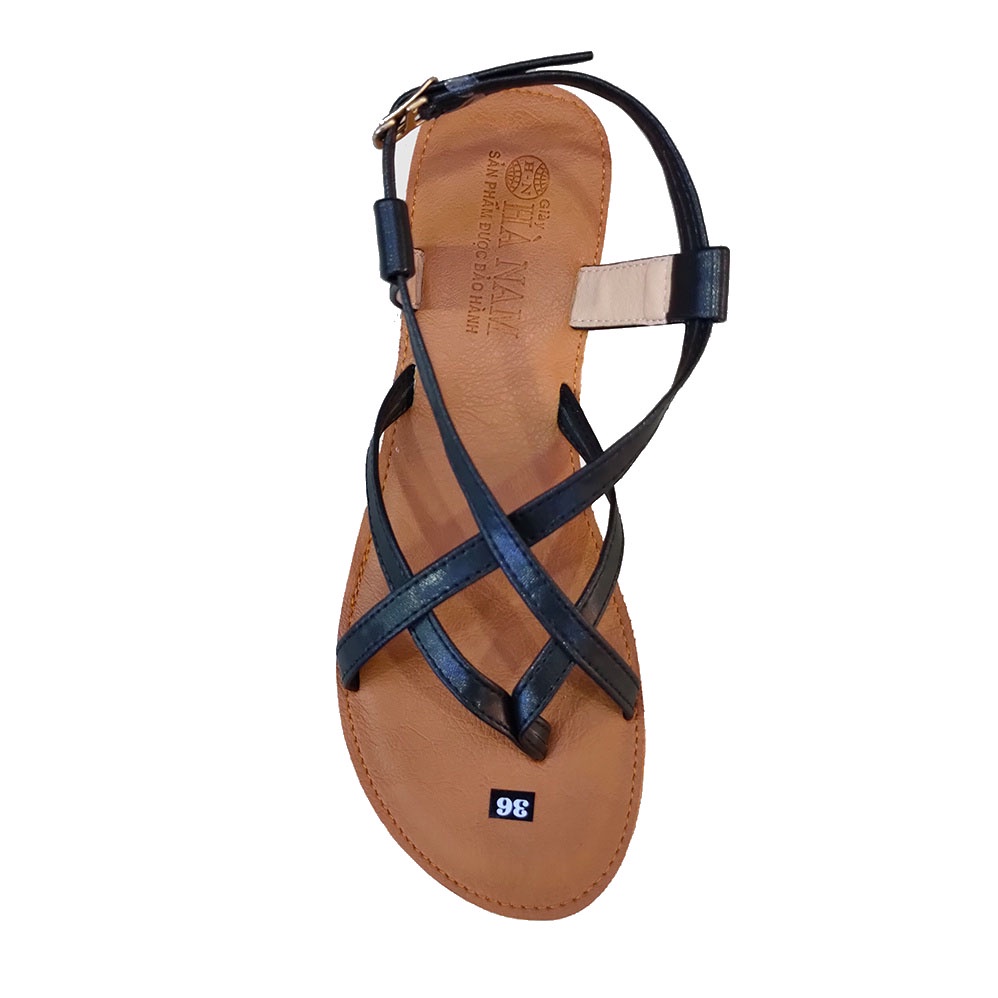 Giày Sandal nữ quai dây mảnh HÀ NAM da bò thật thời trang cao cấp DNU2075d