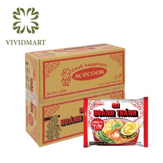 [THÙNG 30 GÓI] - ACECOOK - Mì Hoành Thánh Tôm / Mì ăn liền Hoành Thánh hương vị Tôm (Mì ăn liền vằn thắn tôm)