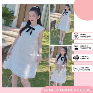 Đầm Suông Ren Cổ Bèo, đầm tiểu thư dễ mặc, đầm đính nơ đen, đầm ren tầng, đầm đi chơi, dạo phố