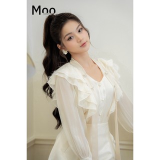 Áo tiểu thư, áo sơ mi tơ nhũ đính đá, moo design - armd31