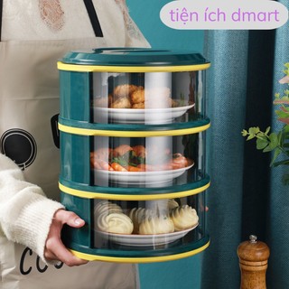 lồng bàn nhựa gấp gọn 5 tầng, lồng bàn đậy thức ăn nhựa cao cấp GG51