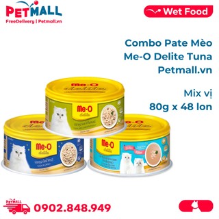 Combo pate mèo me-o delite tuna 80g - 48 lon petmall