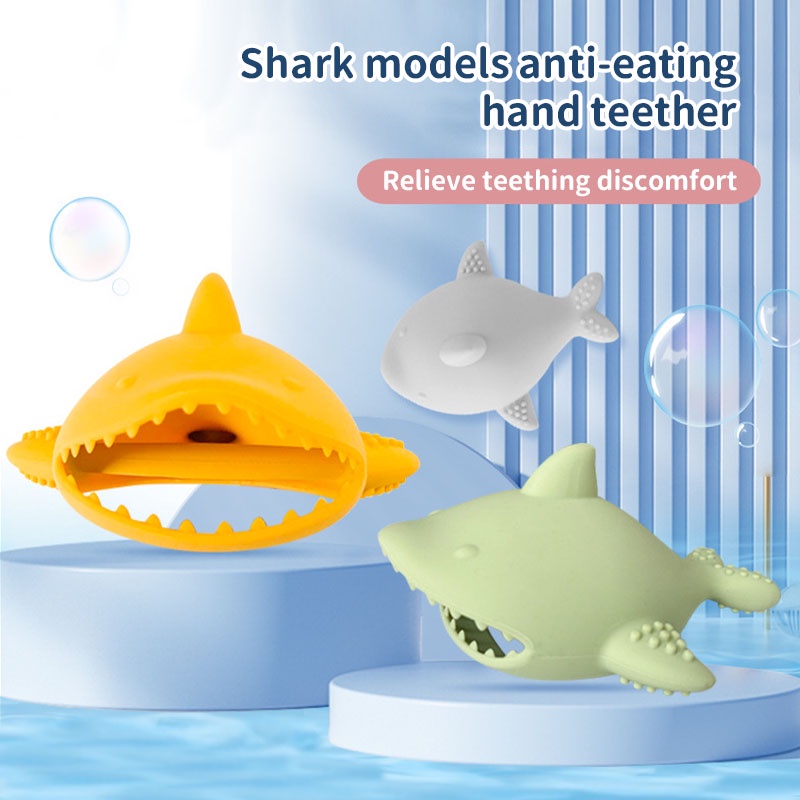 Đồ chơi gặm nướu MAMIMAMIHOME hỗ trợ mọc răng thiết kế cá mập silicone an toàn đáng yêu dành cho bé