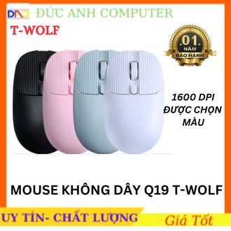 Chuột Không Dây T-WOLF Q19 1600 DPI cho Laptop/Điện thoại/ máy tính bảng, Chính Hãng 100%, TẶNG PIN XỊN