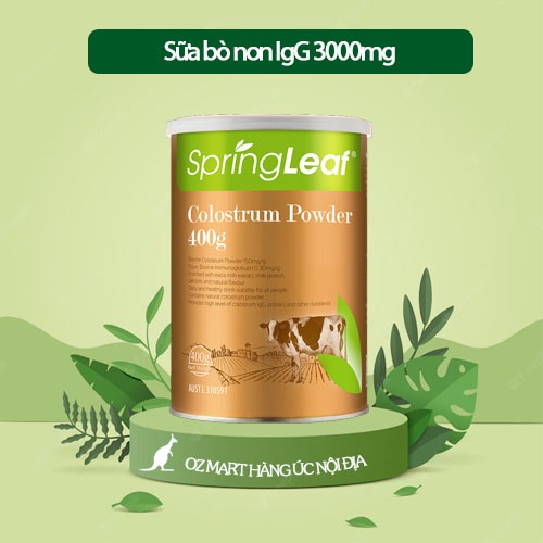 Sữa bò non SpringLeaf Colostrum IgG 3000mg 400g cung cấp dinh dưỡng, tăng cường hệ miễn dịch