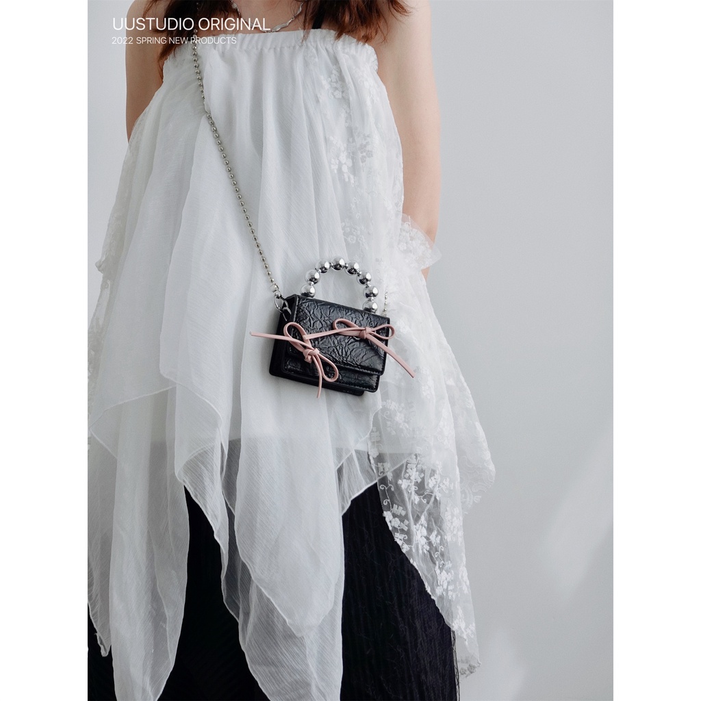 CHERLKOLRS Ck Túi Đựng Tai Nghe Đeo Chéo Đính Nơ Ngọt Ngào Thời Trang