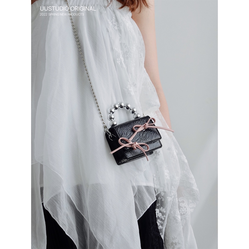 CHERLKOLRS Ck Túi Đựng Tai Nghe Đeo Chéo Đính Nơ Ngọt Ngào Thời Trang