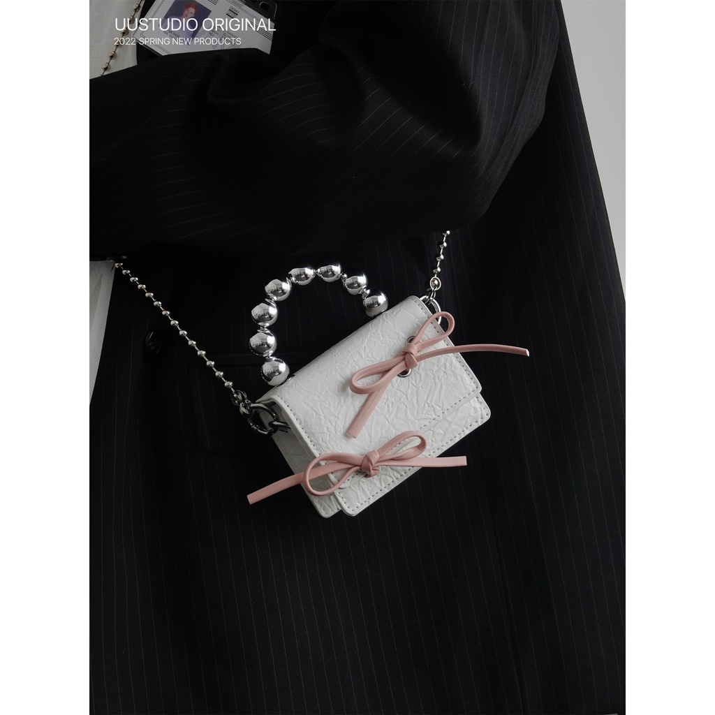 CHERLKOLRS Ck Túi Đựng Tai Nghe Đeo Chéo Đính Nơ Ngọt Ngào Thời Trang