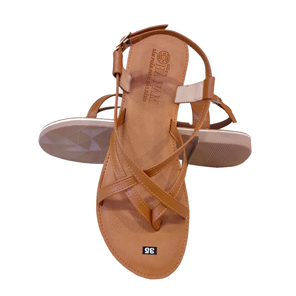 Giày Sandal nữ quai dây mảnh HÀ NAM da bò thật thời trang cao cấp DNU2074d