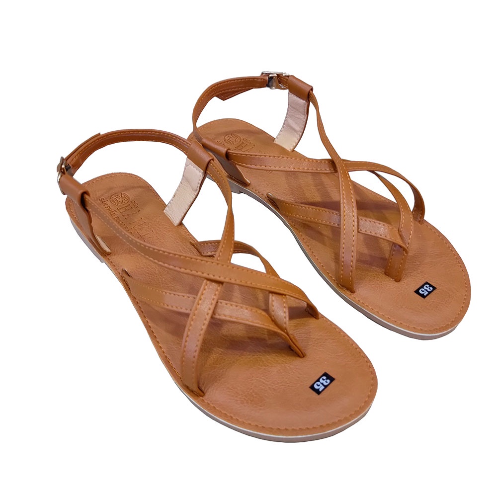 Giày Sandal nữ quai dây mảnh HÀ NAM da bò thật thời trang cao cấp DNU2074d