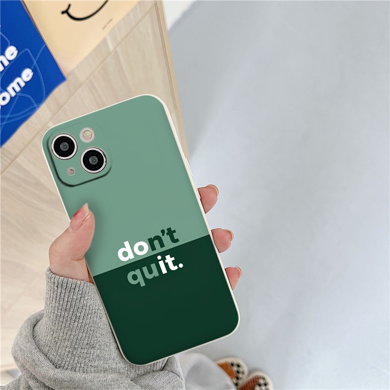 Ốp chống sốc iphone Don't quit hai màu hai cực bảo vệ camera cho ip 6/6s/7/8/X/XS/11/12/13/14 Pro Plus Max e5579