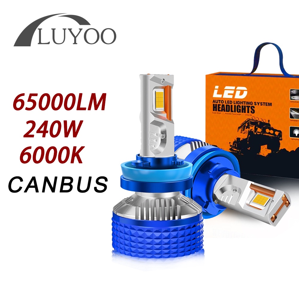 Đèn Pha led 240W 65000Lm h7 12V h4 6000K H1 H11 9005 9006 9012 Ánh Sáng Trắng Chất Lượng Cao