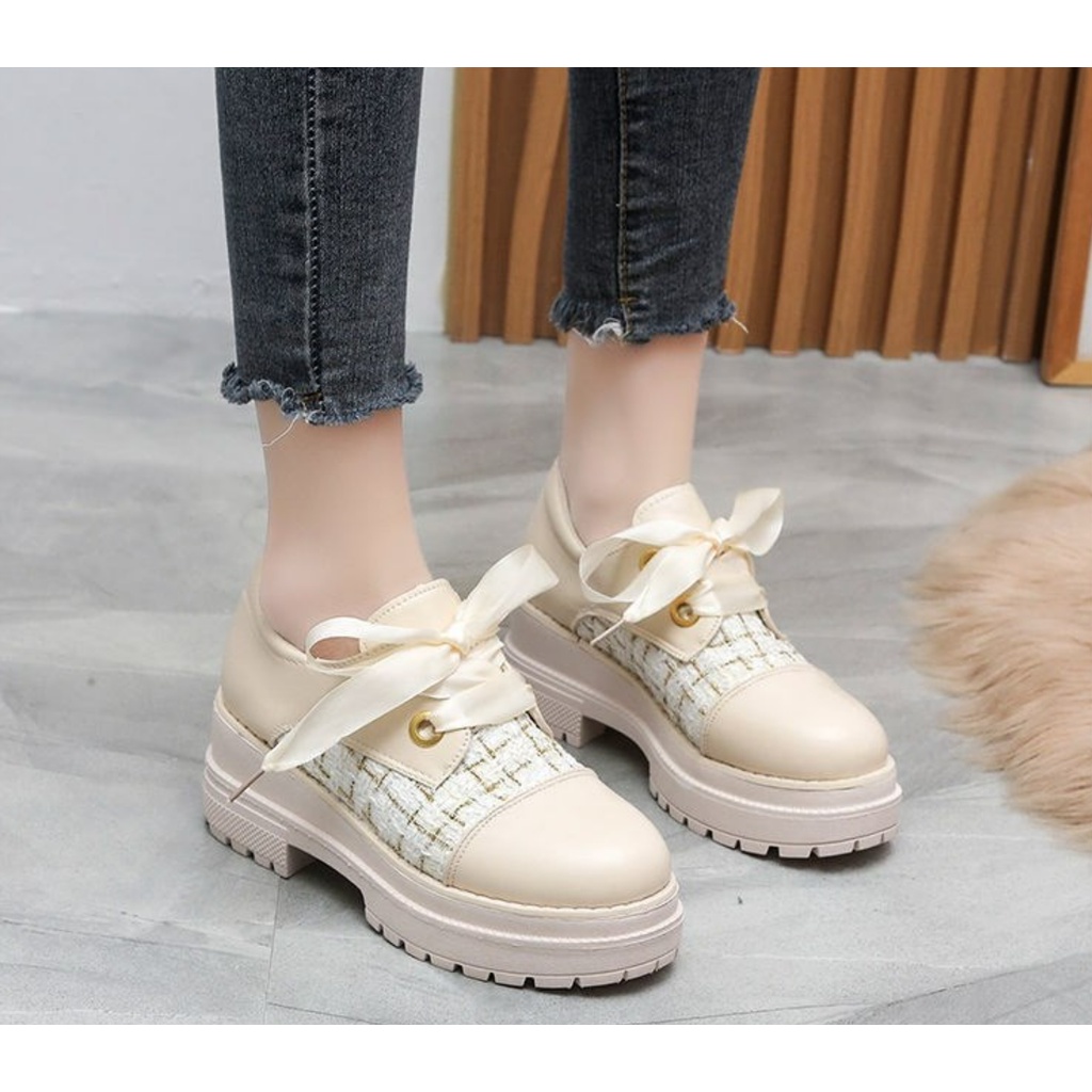 Giày LOLITA Nữ Dế Cao 6 Phân Bánh Mì Nhật Bản