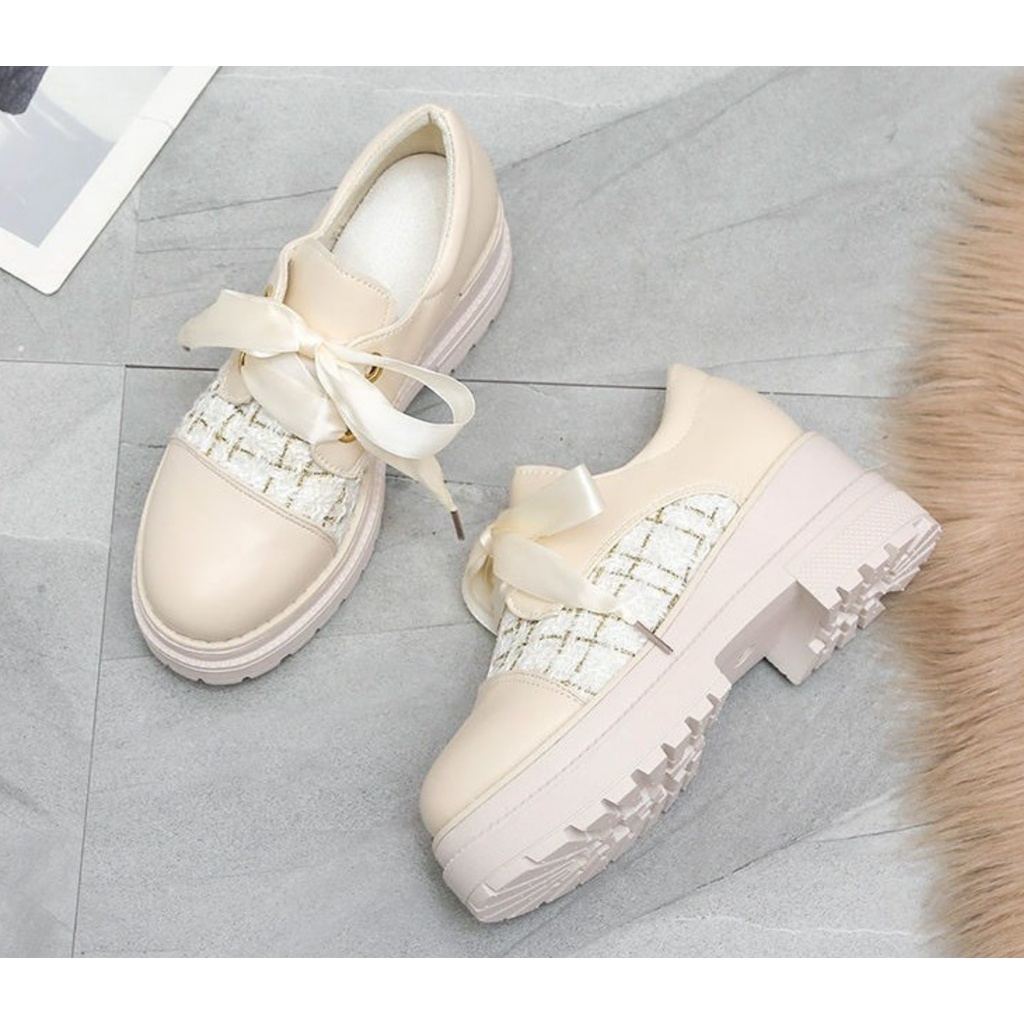 Giày LOLITA Nữ Dế Cao 6 Phân Bánh Mì Nhật Bản