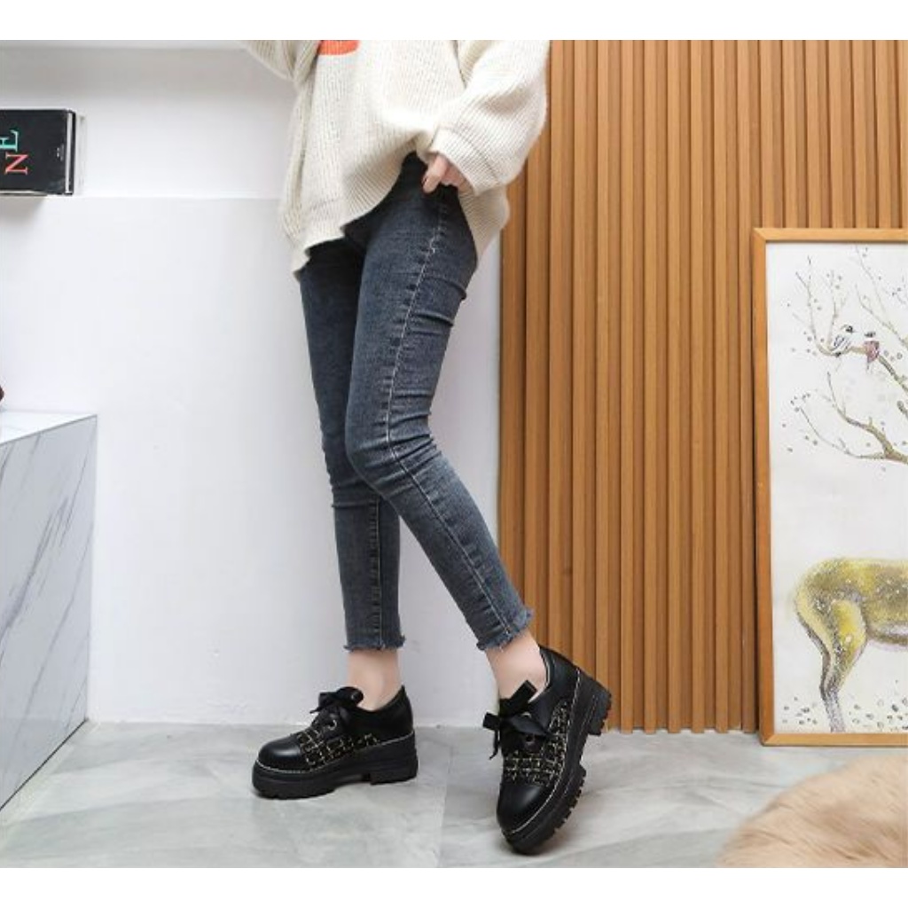 Giày LOLITA Nữ Dế Cao 6 Phân Bánh Mì Nhật Bản